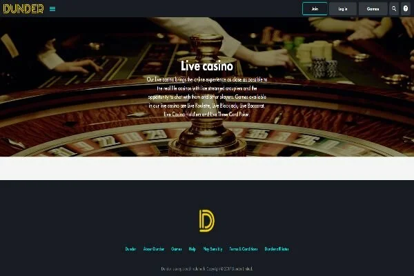 Dunder Live casino