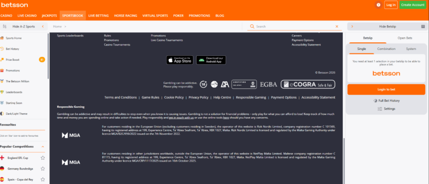 Betsson Sportbook